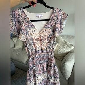 PARKER ruffle flounce pink dress